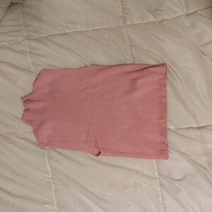 Pink Ribbed Sleeveless Top